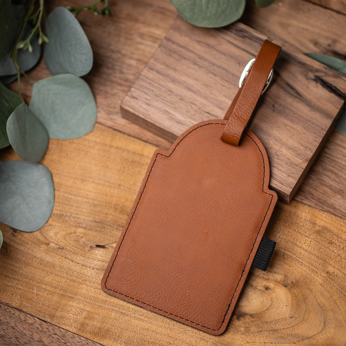 Vegan Leather Golf Bag Tag with 3 Golf Tees | Personalized