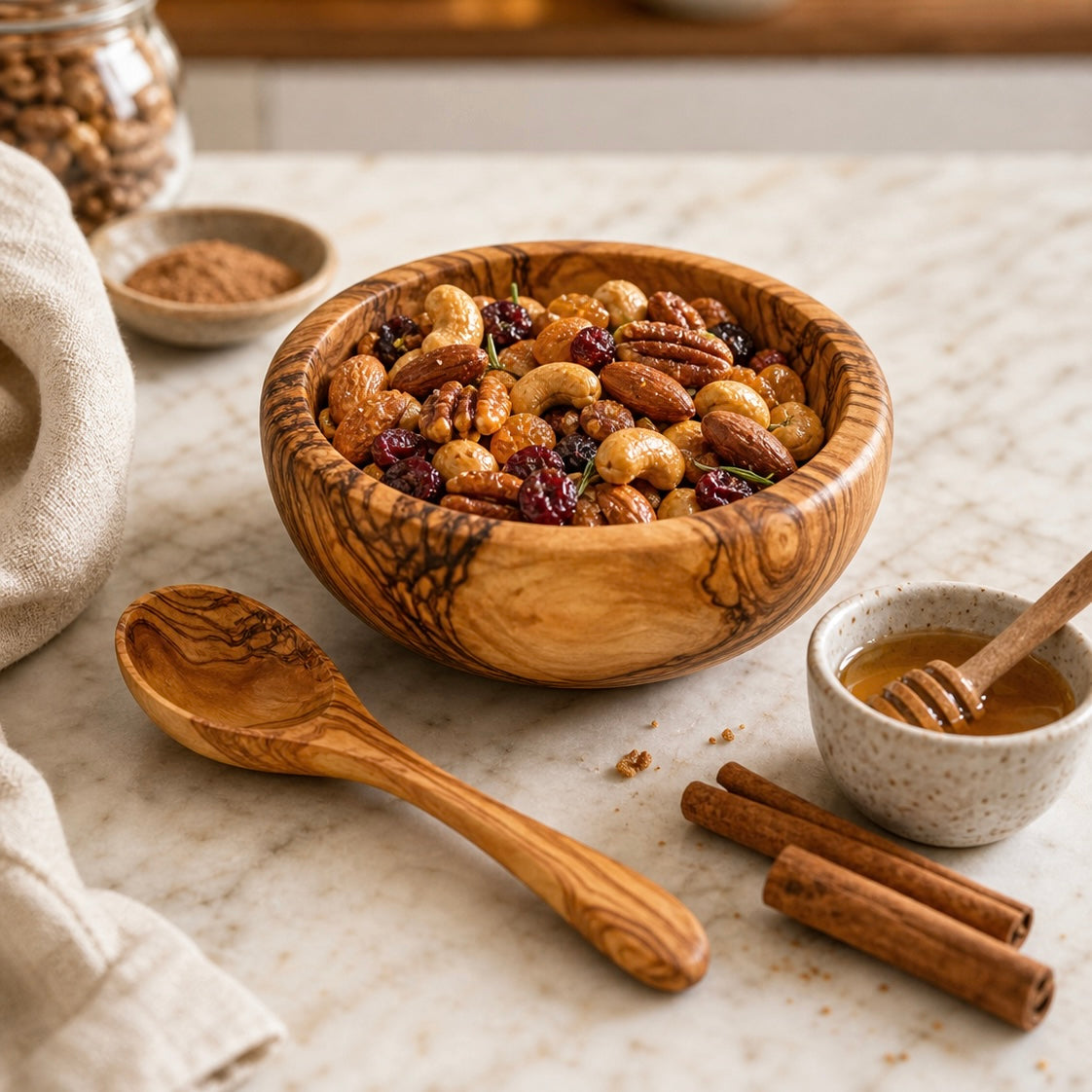 Olive Wood Bowl and Spoon