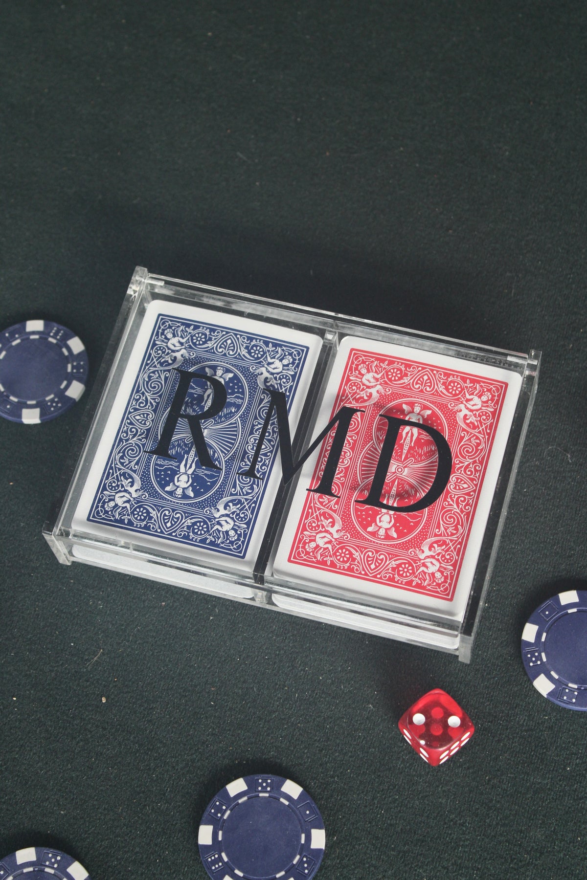 Custom Acrylic Playing Card Box (Holds 2 Decks)