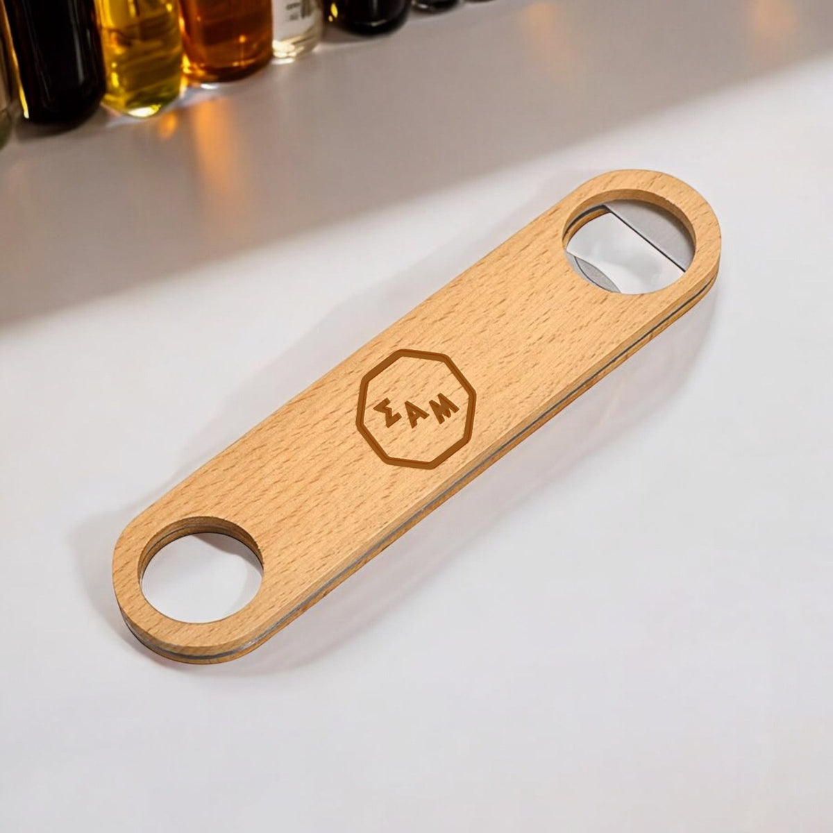 Sigma Alpha Mu (Ξ£ΞΞ) Wooden Bottle Opener
