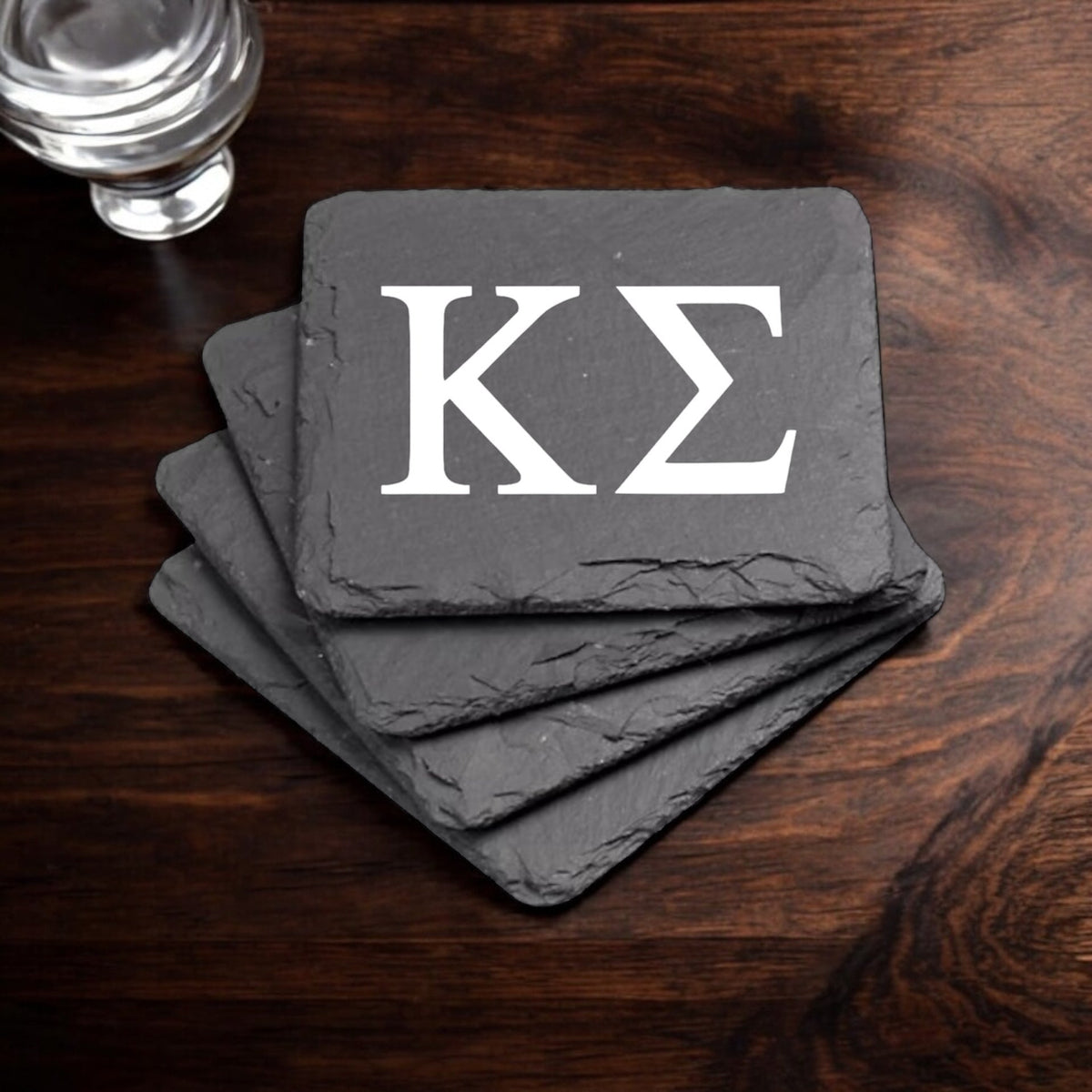 Kappa Sigma (ΚΣ) Slate Coasters (4)