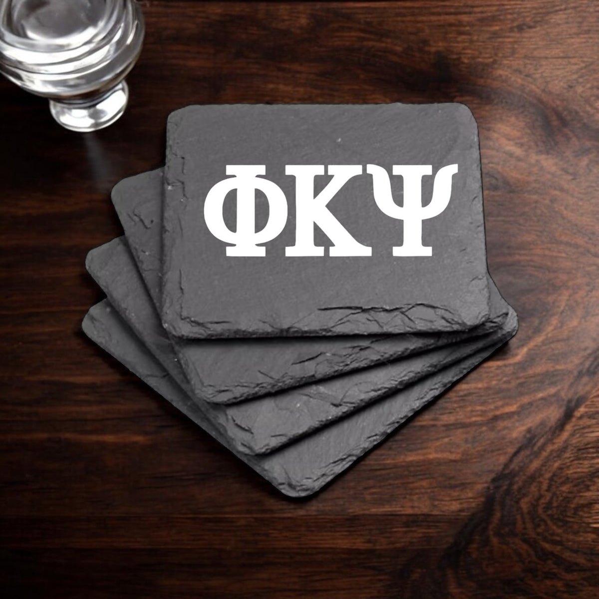 Phi Kappa Psi (ΦΚΨ) Slate Coasters (4)