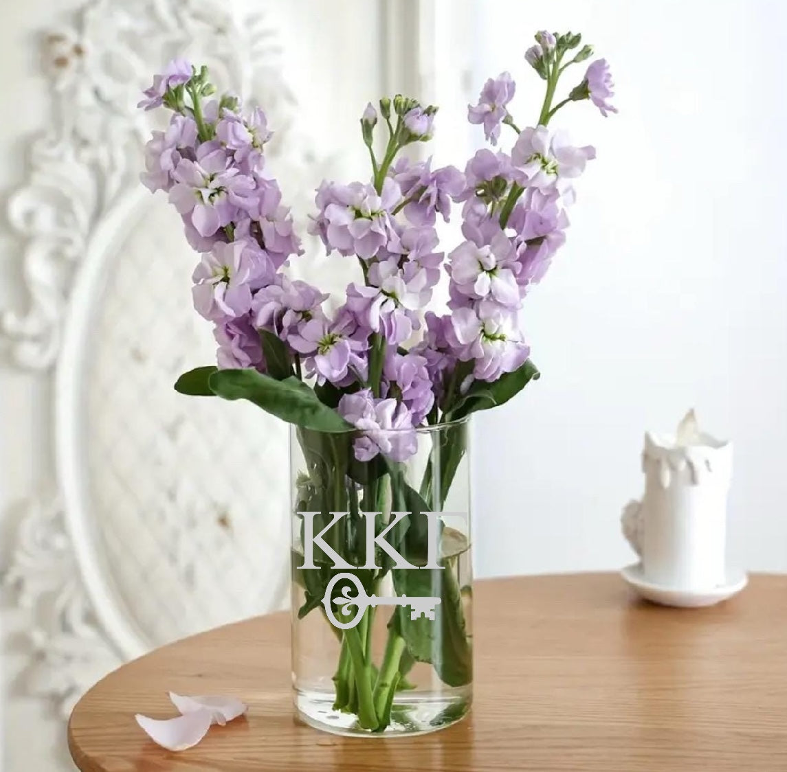 Kappa Kappa Gamma (ΞΞΞ) Glass Flower Vase