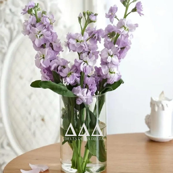 Delta Delta Delta (ΞΞΞ) Glass Flower Vase