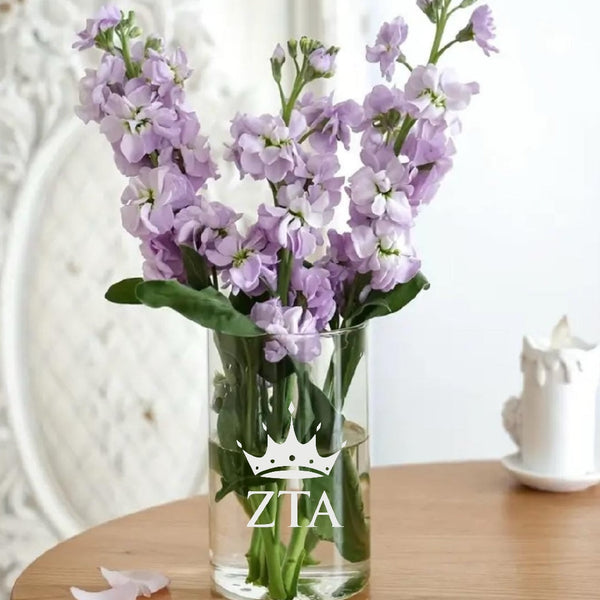 Zeta Tau Alpha (ΖΤΑ) Glass Flower Vase