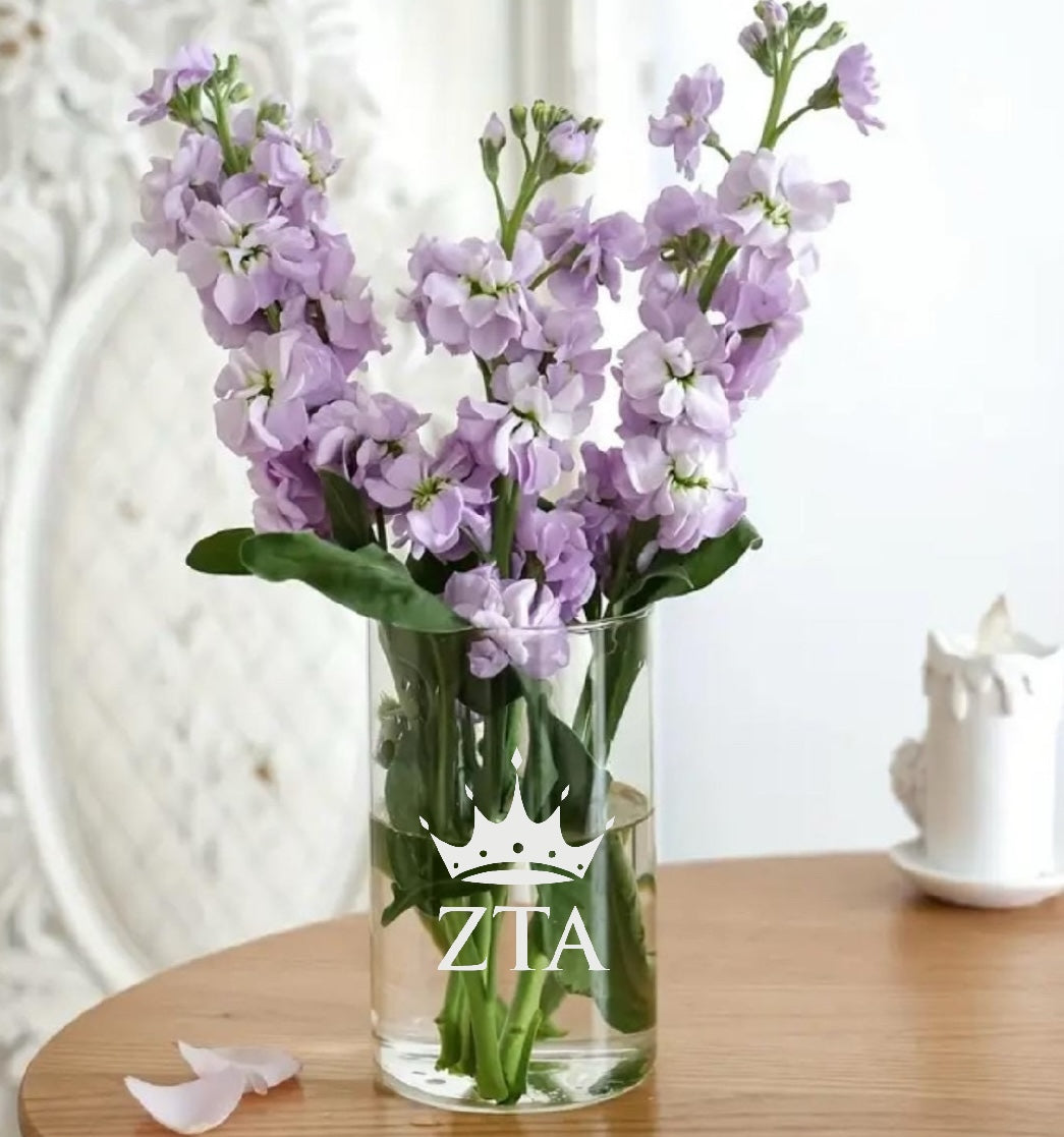 Zeta Tau Alpha (ΞΞ€Ξ) Glass Flower Vase