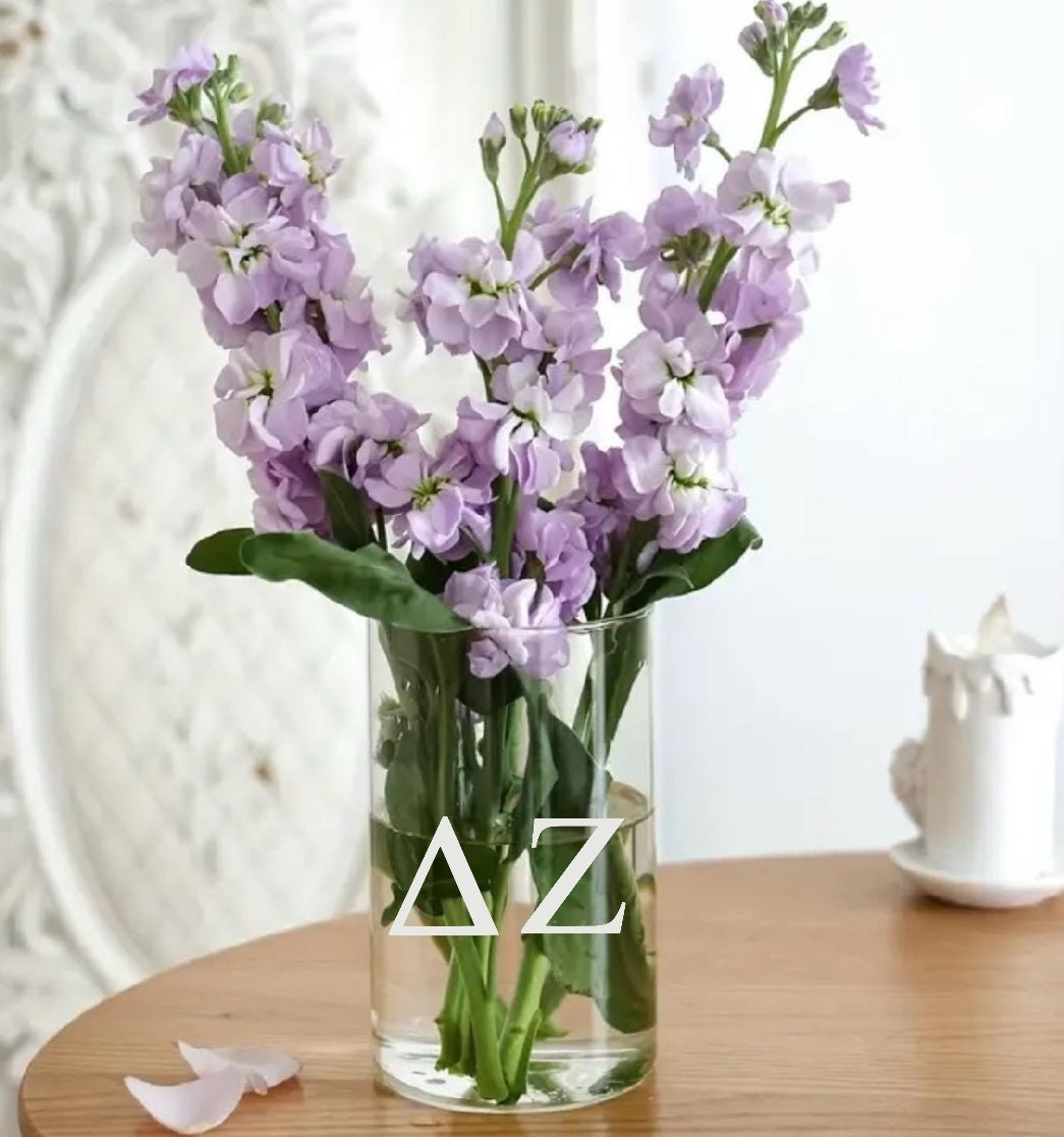 Delta Zeta (ΞΞ) Glass Flower Vase