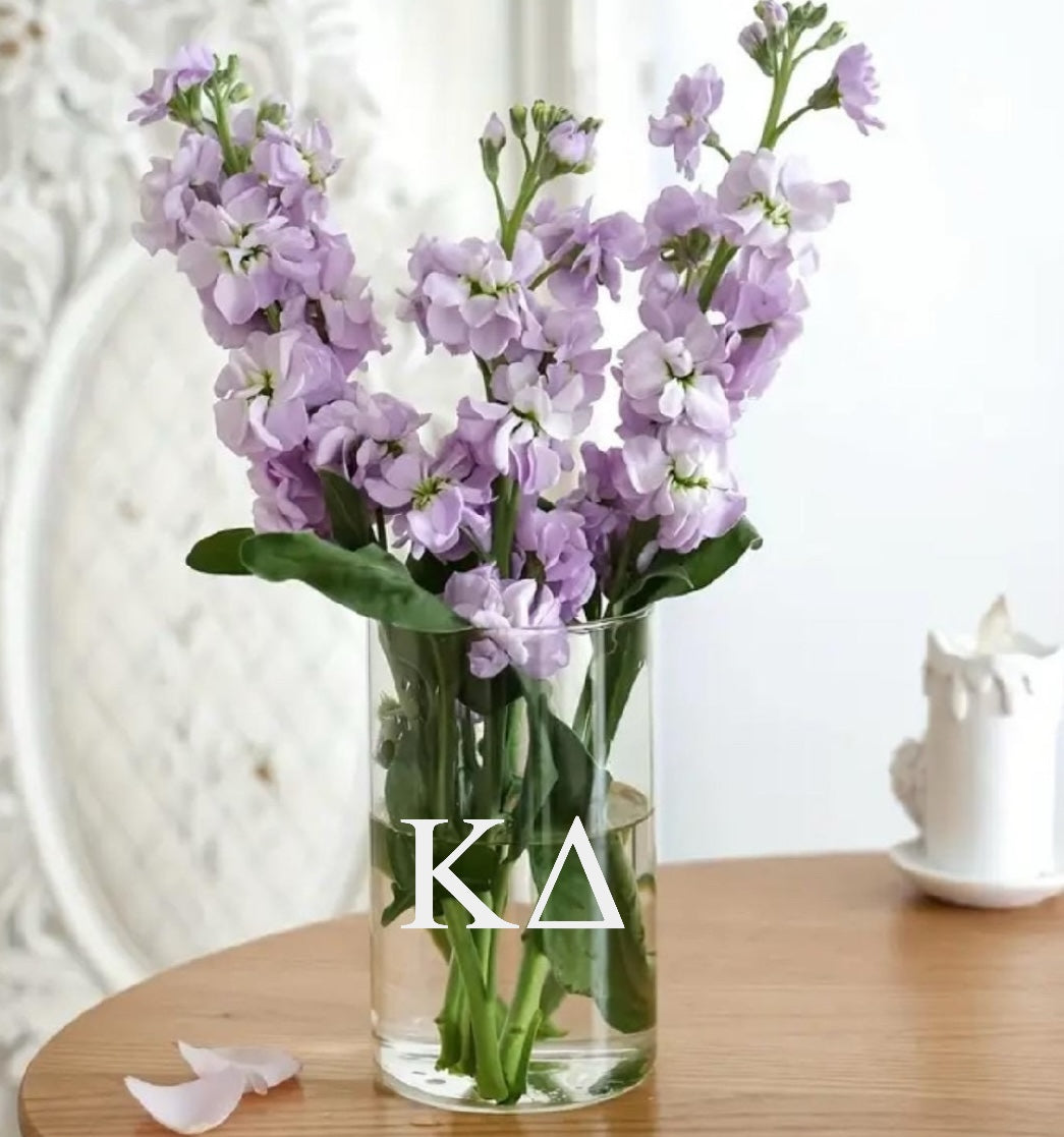 Kappa Delta (ΞΞ) Glass Flower Vase