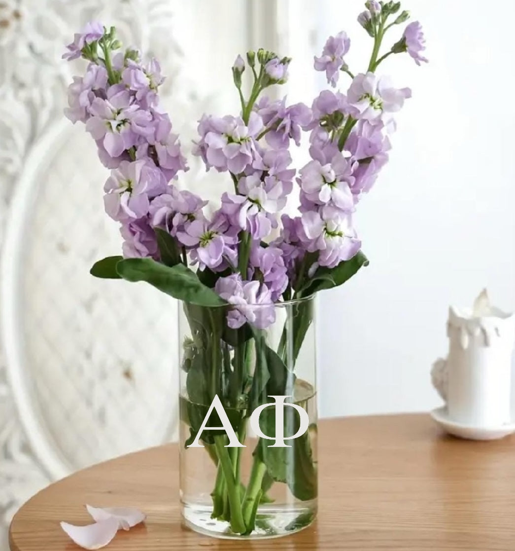 Alpha Phi (ΞΞ¦) Glass Flower Vase