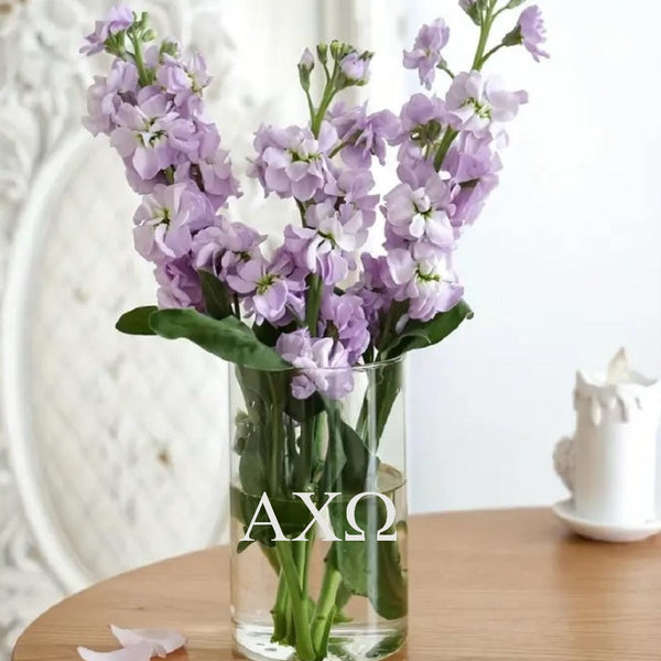 Alpha Chi Omega (ΞΞ§Ξ©) Glass Flower Vase