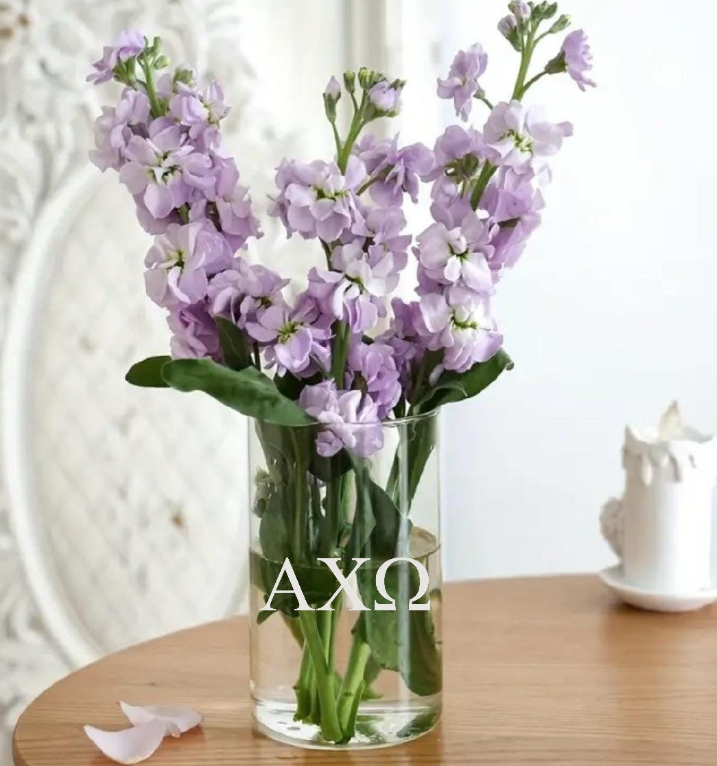Alpha Chi Omega (ΞΞ§Ξ©) Glass Flower Vase