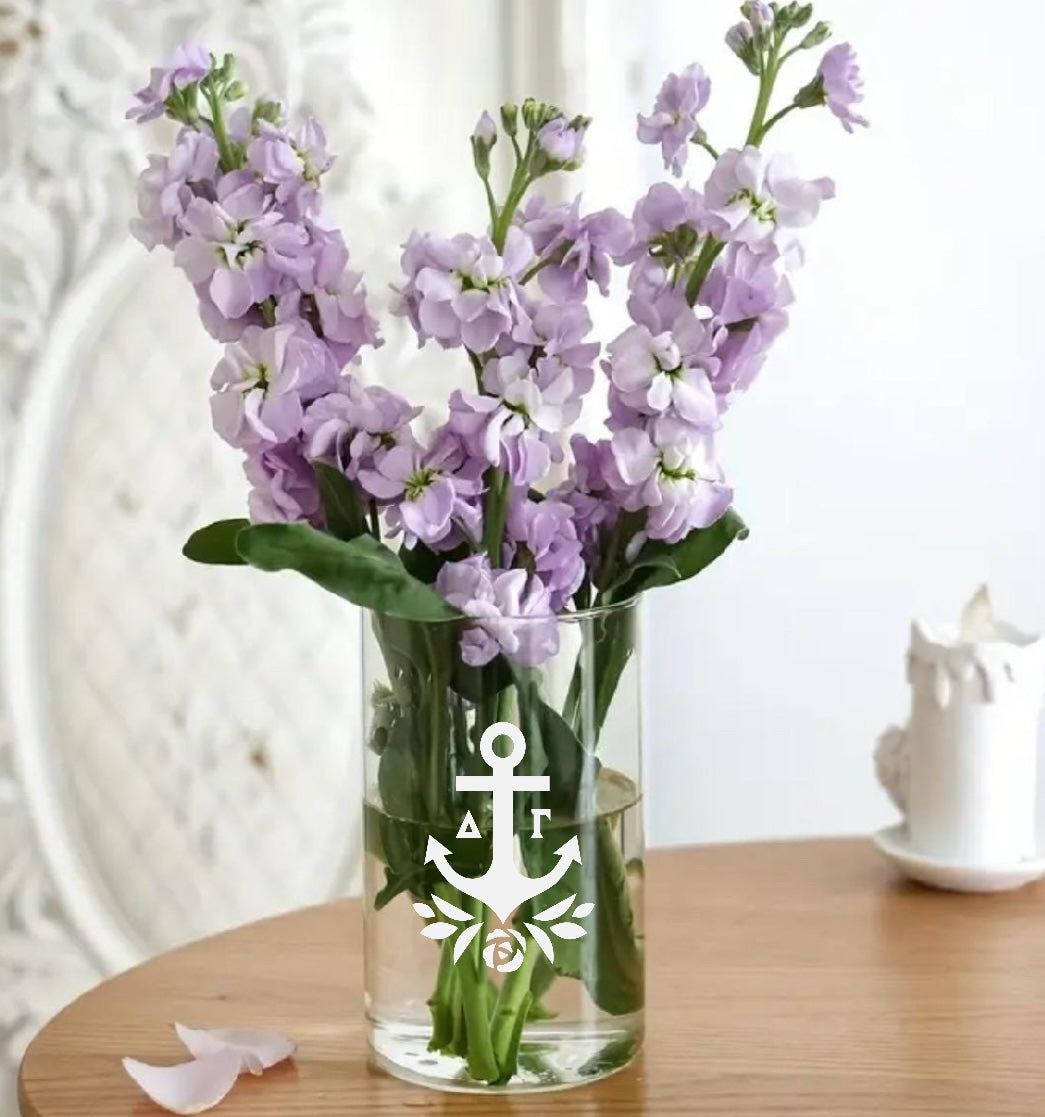 Delta Gamma (ΞΞ) Glass Flower Vase