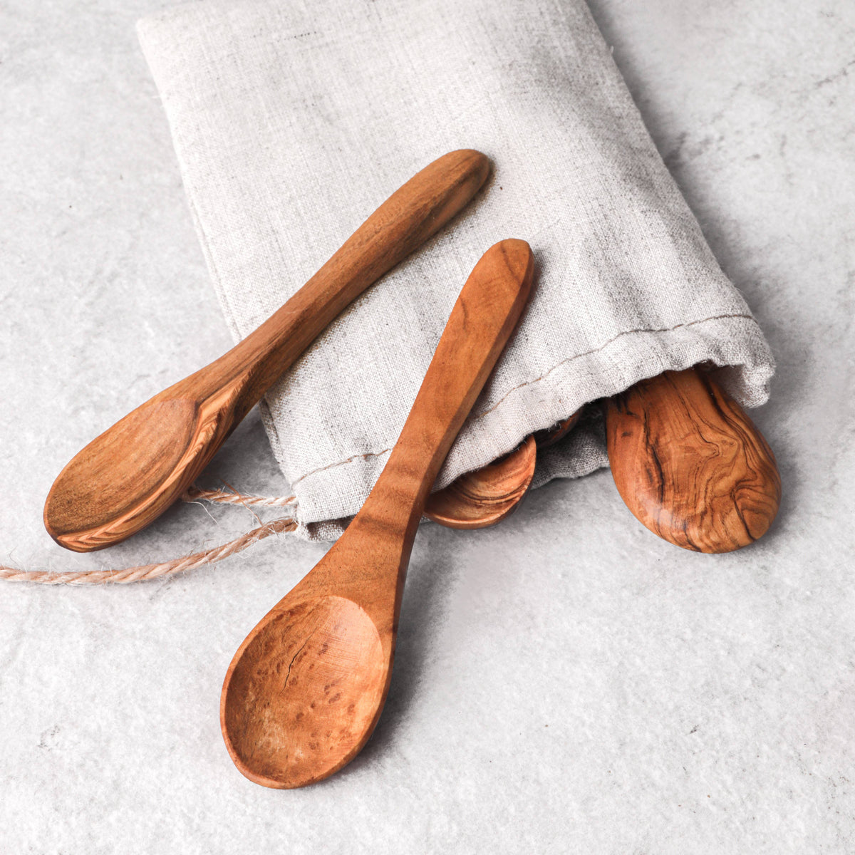 Mini Olive Wood Spoons β Handmade Spice Spoon
