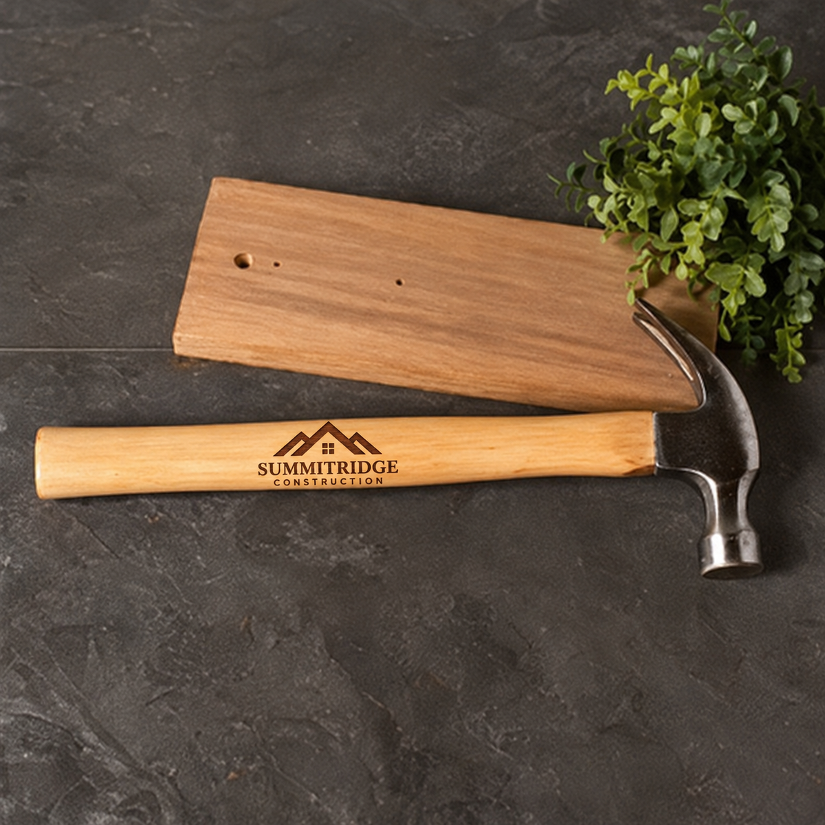 Personalized Engraved Hammer with Steel Head and Wooden Handle