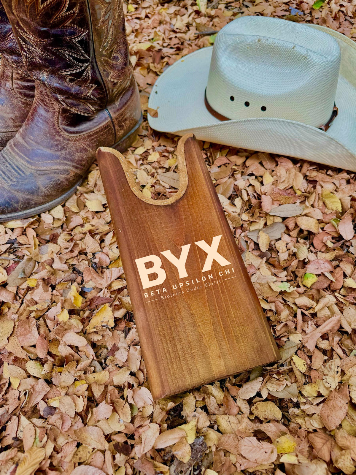 Beta Upsilon Chi (BYX) Fraternity Wooden Boot Jack