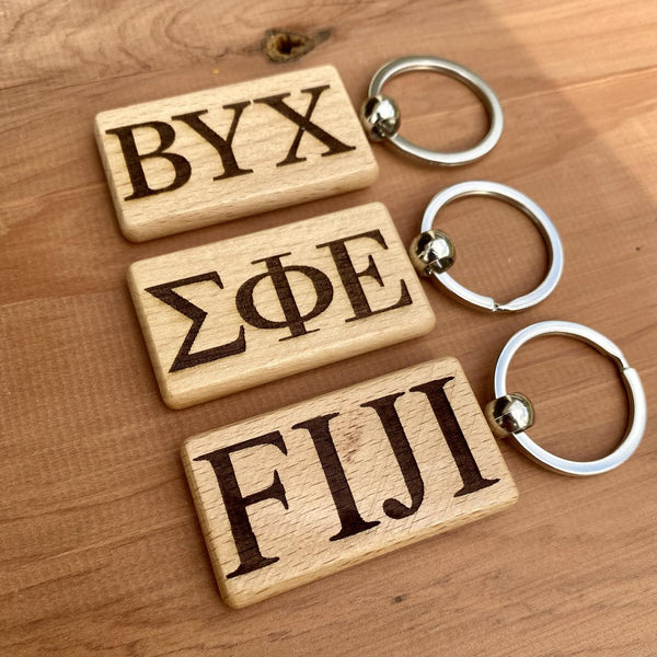 Custom Wooden Fraternity Keychains