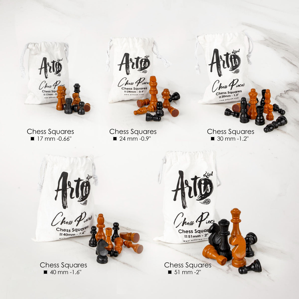 Handmade Wooden Chess Pieces: Natural Wood Set for Chess Lovers