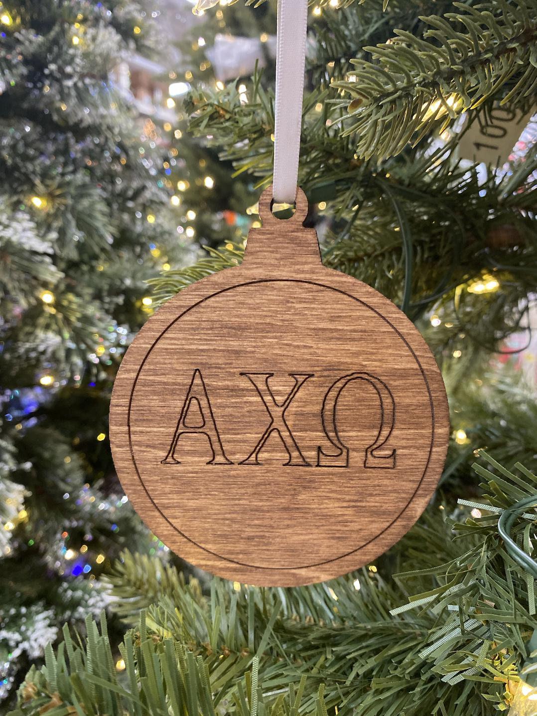 Alpha Chi Omega (ΑΧΩ) Wooden Ornament