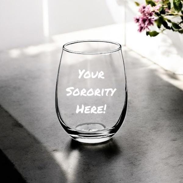 Custom Sorority 15oz Stemless Glasses