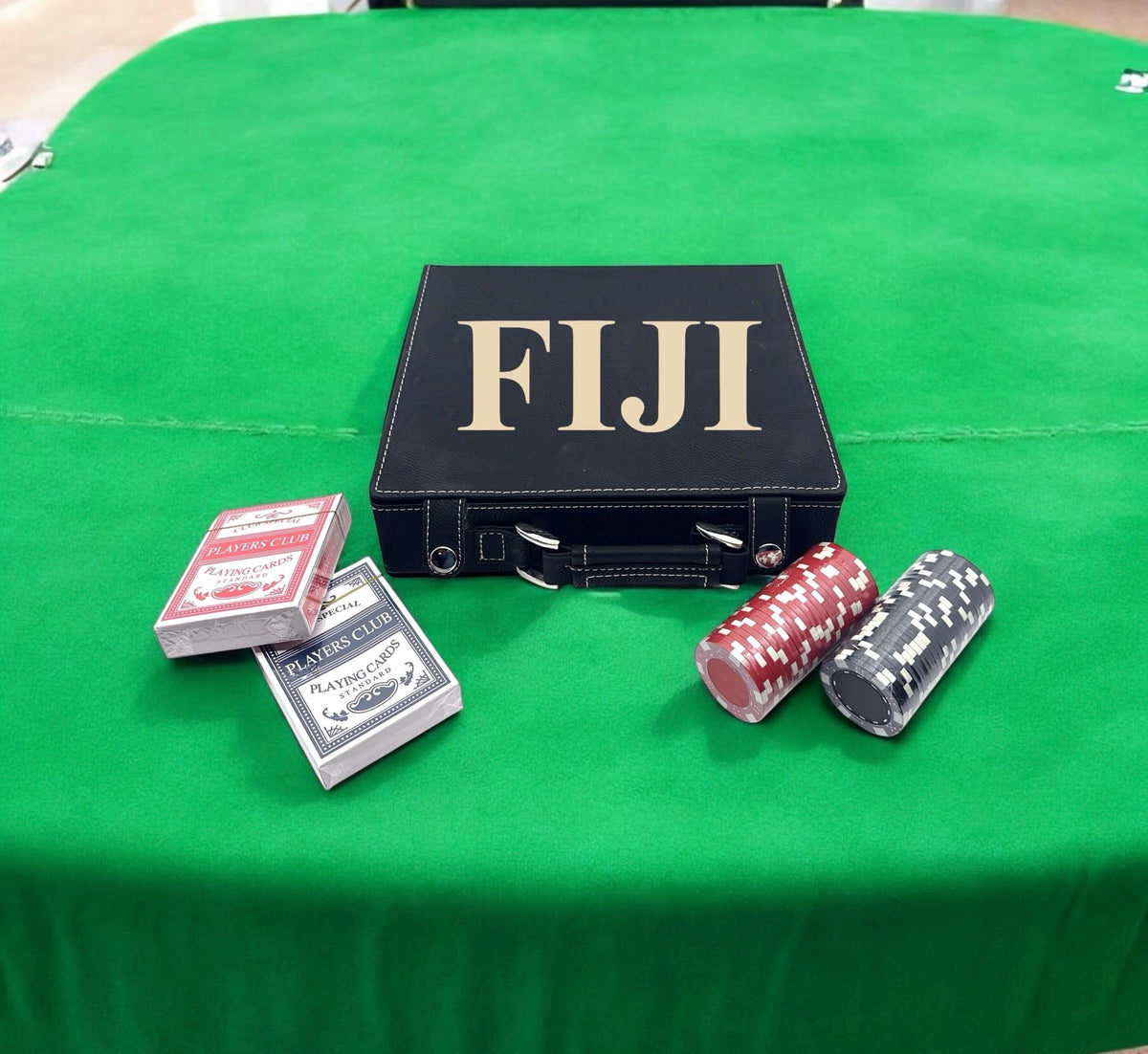 FIJI Fraternity Leather Poker Set