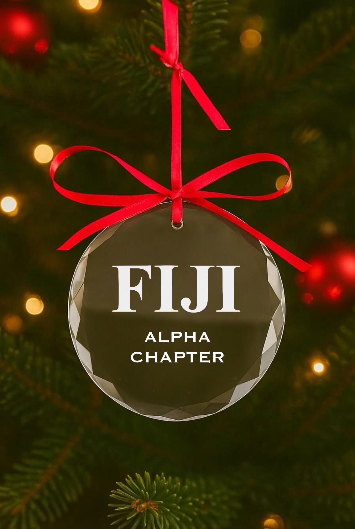 Fraternity Glass Crystal Ornament β Personalized Greek Christmas Gift for Him | College Guy Gifts | Custom Greek Life | Christmas Ornament
