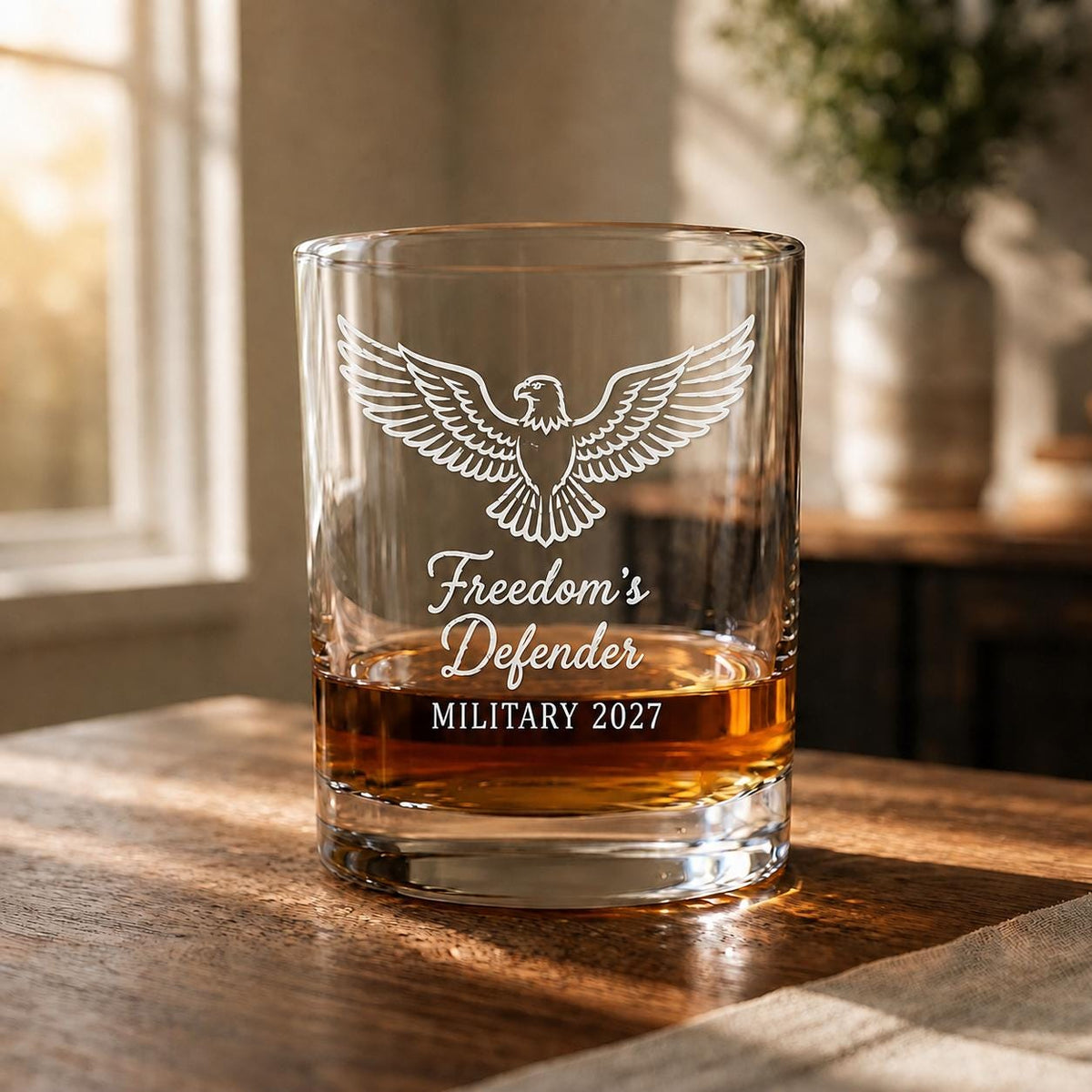 Personalized Military Glassware Set | Engraved Veteran Gift | Beer Wine Shot Whiskey Mason Jar | Custom Duty Honor Troops