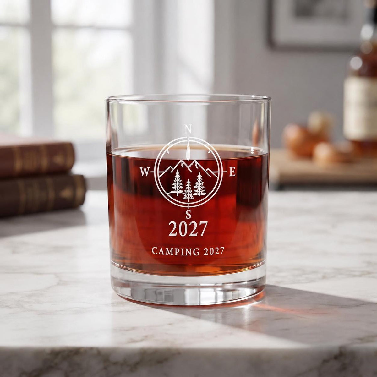 Personalized Camping Glassware Set | Engraved Outdoor Gift | Beer Wine Shot Whiskey Mason Jar | Custom Into the Wild Camper