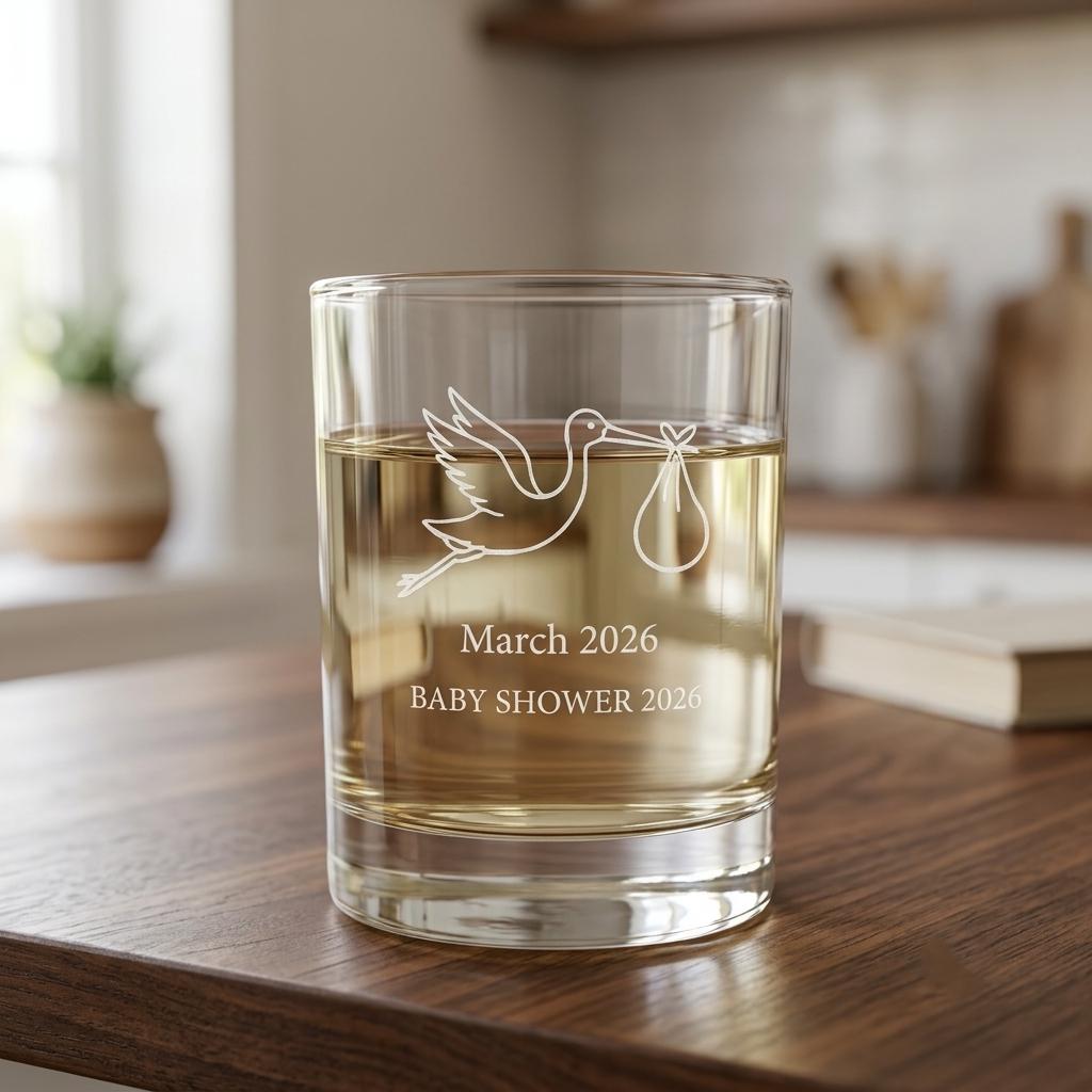 Personalized Baby Shower Glassware Bulk Set | Engraved Mama to Be Favor | Beer Wine Shot Whiskey Mason Jar | Custom Baby Shower Gift