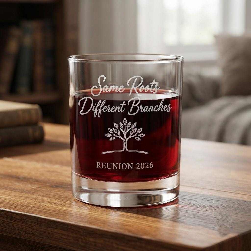 Personalized Family Reunion Glassware Bulk Set | Engraved Family Heritage Gift | Beer Wine Shot Whiskey Mason Jar | Custom Cousin Crew Favor
