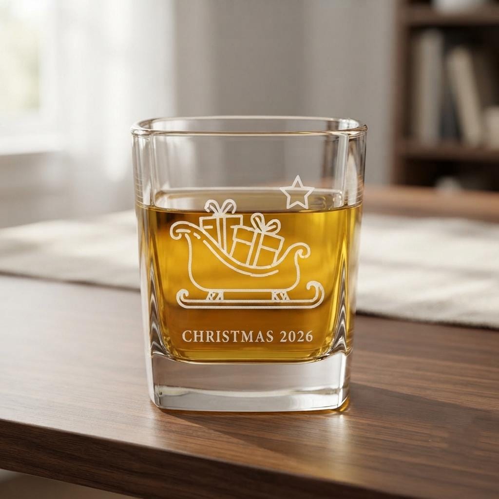 Personalized Christmas Glassware Set | Custom Engraved Holiday Gift | Beer Wine Shot Whiskey Mason Jar | Family Christmas Favor