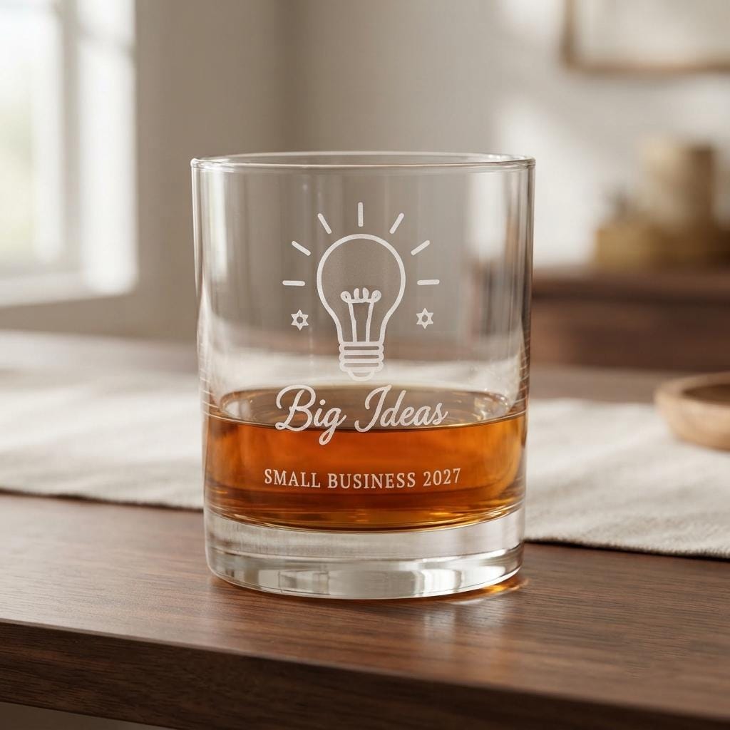 Personalized Small Business Glassware Set | Engraved Entrepreneur Gift | Beer Wine Shot Whiskey Mason Jar | Custom Founder CEO Shop Small