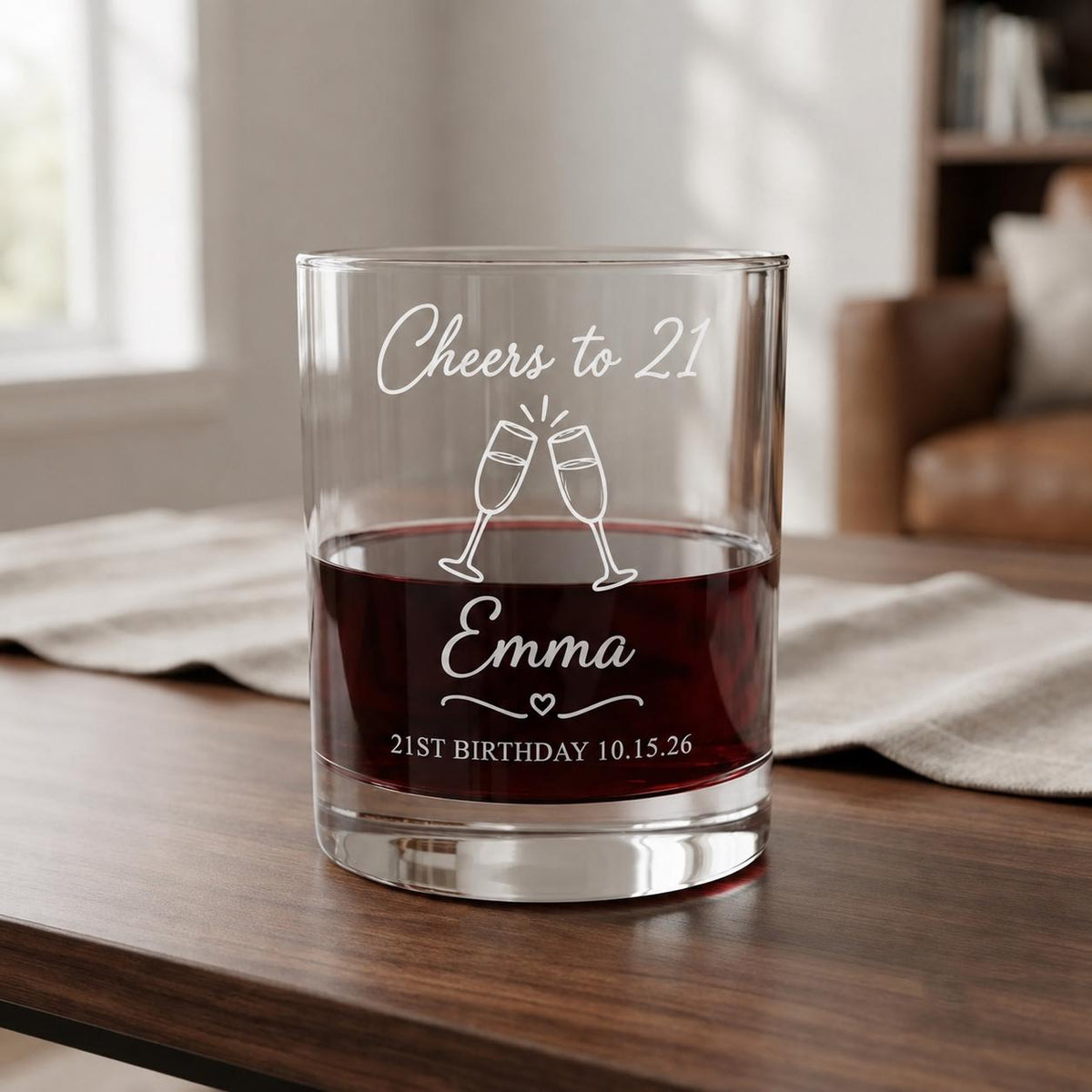 Personalized 21st Birthday Glassware Bulk Set | Engraved 21 Birthday Party Favor | Beer Wine Shot Whiskey Mason Jar | Custom Finally 21