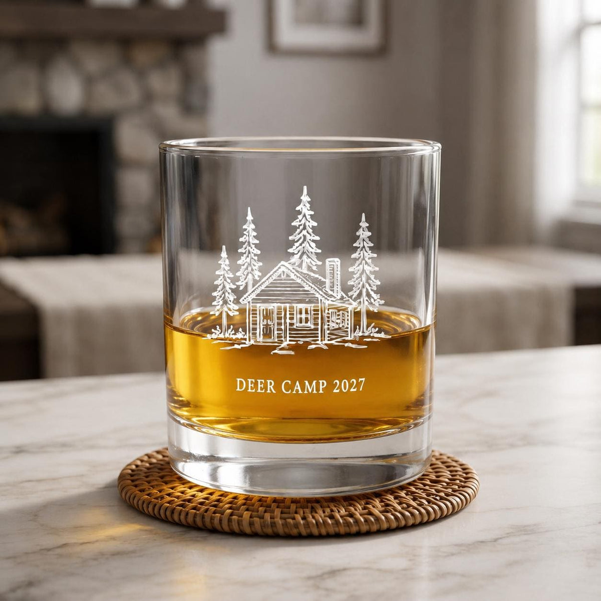 Personalized Deer Camp Glassware Set | Engraved Hunting Cabin Gift | Beer Wine Shot Whiskey Mason Jar | Custom Stories and Spirits