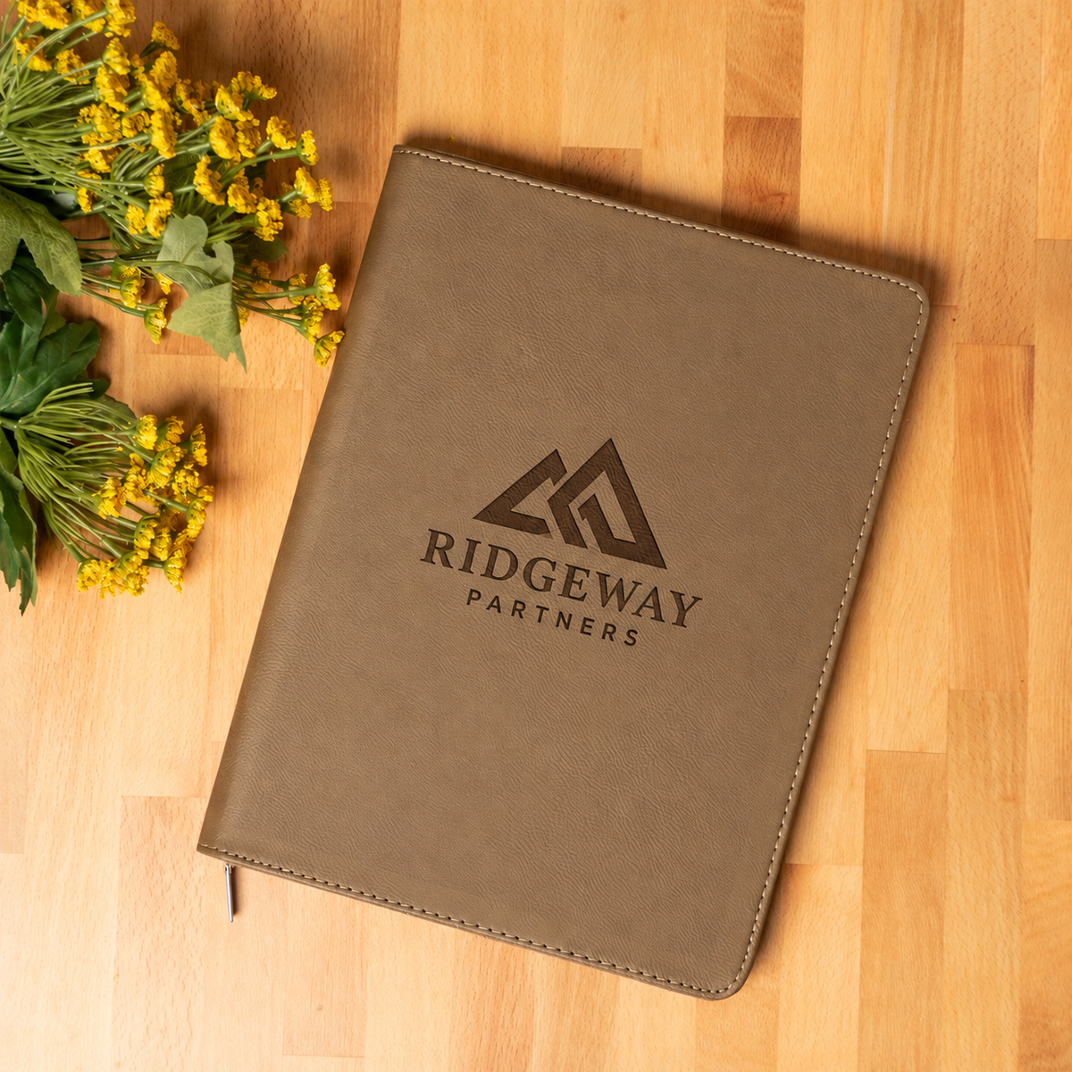 Engraved Vegan Leather Portfolio - Personalized Name or Initials