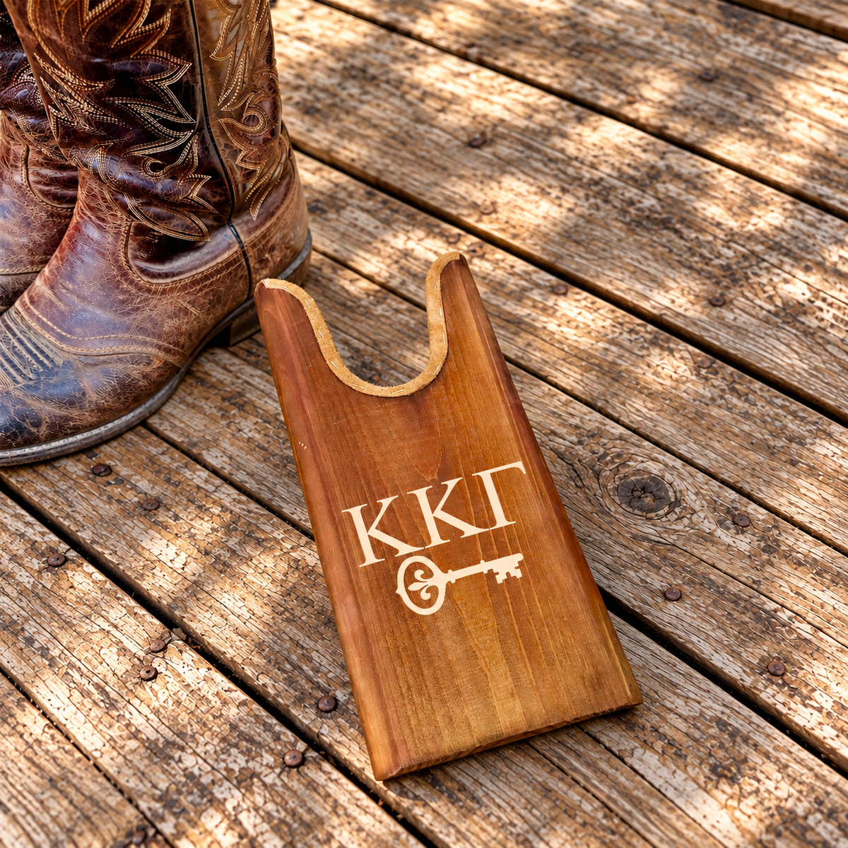 Kappa Kappa Gamma (ΚΚΓ) Sorority Wooden Boot Jack