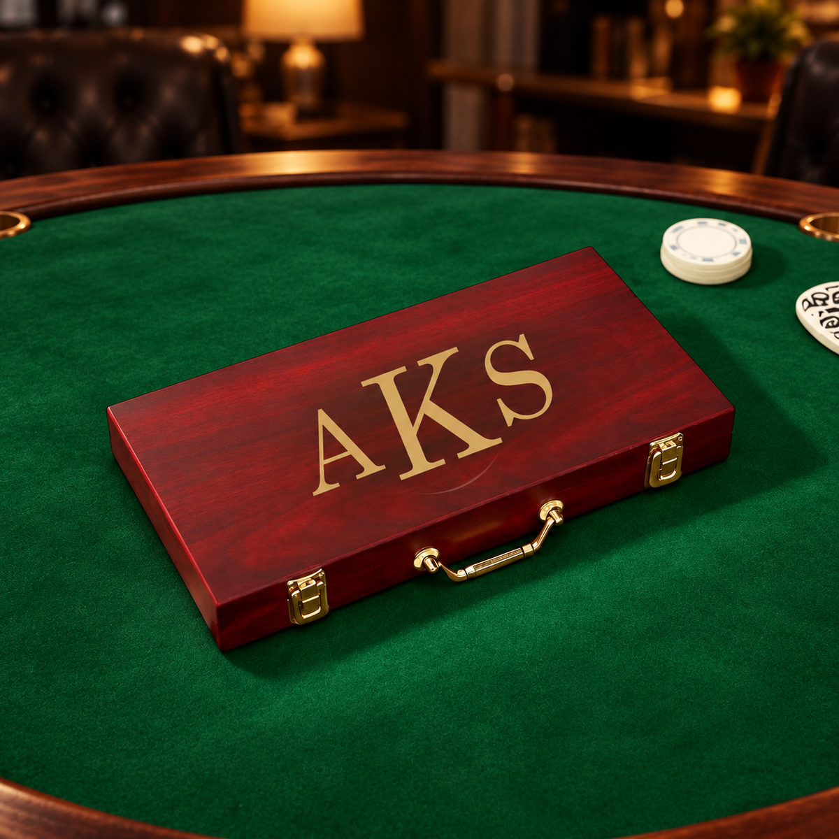 300 Chip Wooden Poker Set