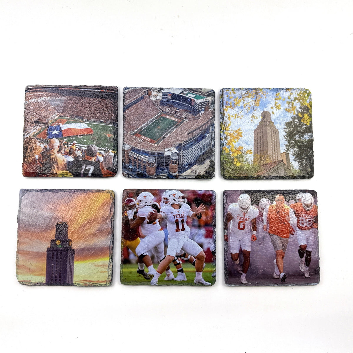 Texas Longhorns UV Printed Slate Coasters (6 Pack)