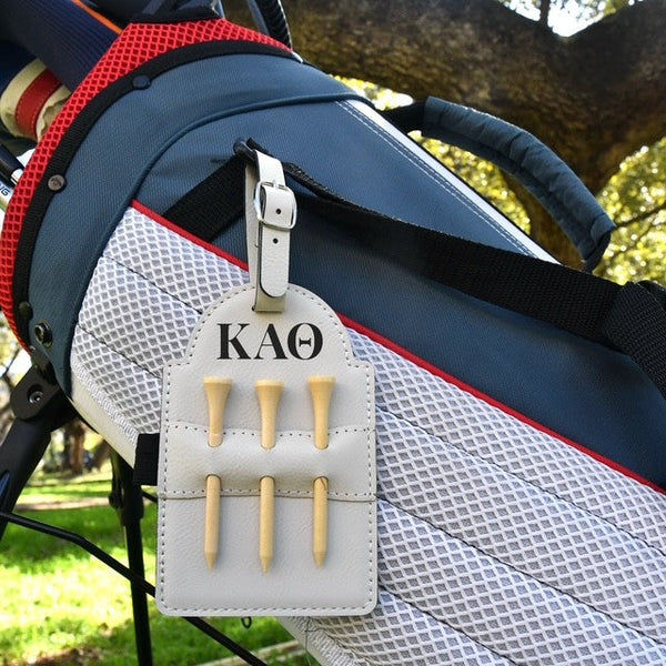 Luxury Leather Kappa Alpha Theta (KAΞ) Golf Tee Holder