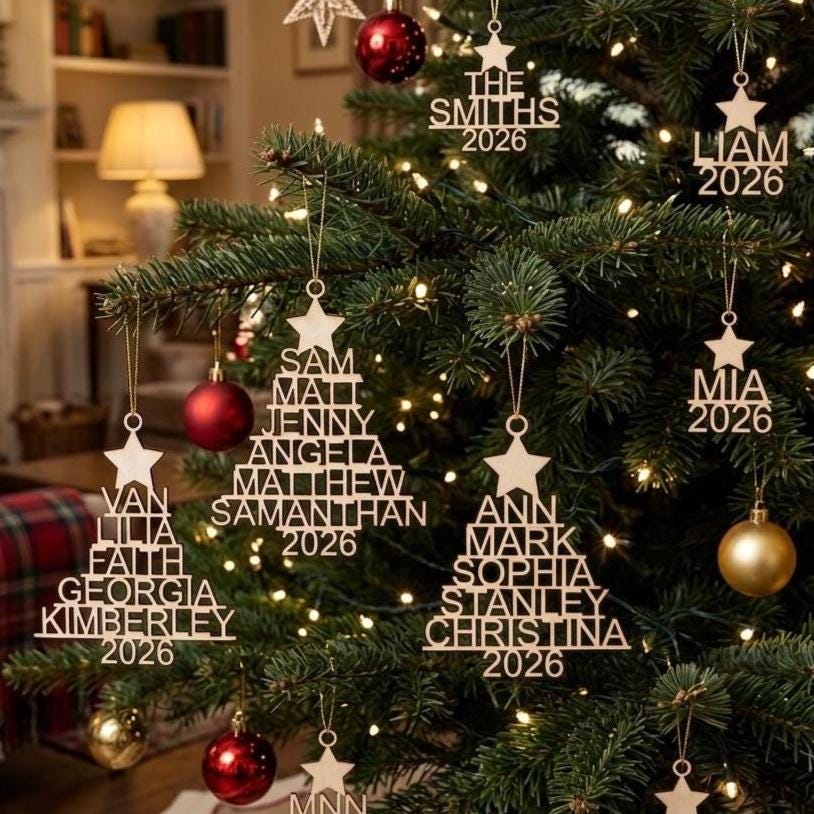 Personalized Family Christmas Tree Ornament | Up to 10 Names