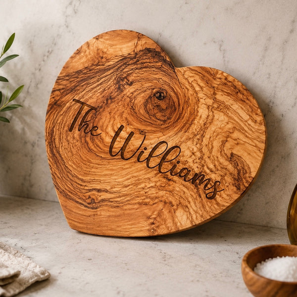Heart Shaped Olive Wood Cutting Board