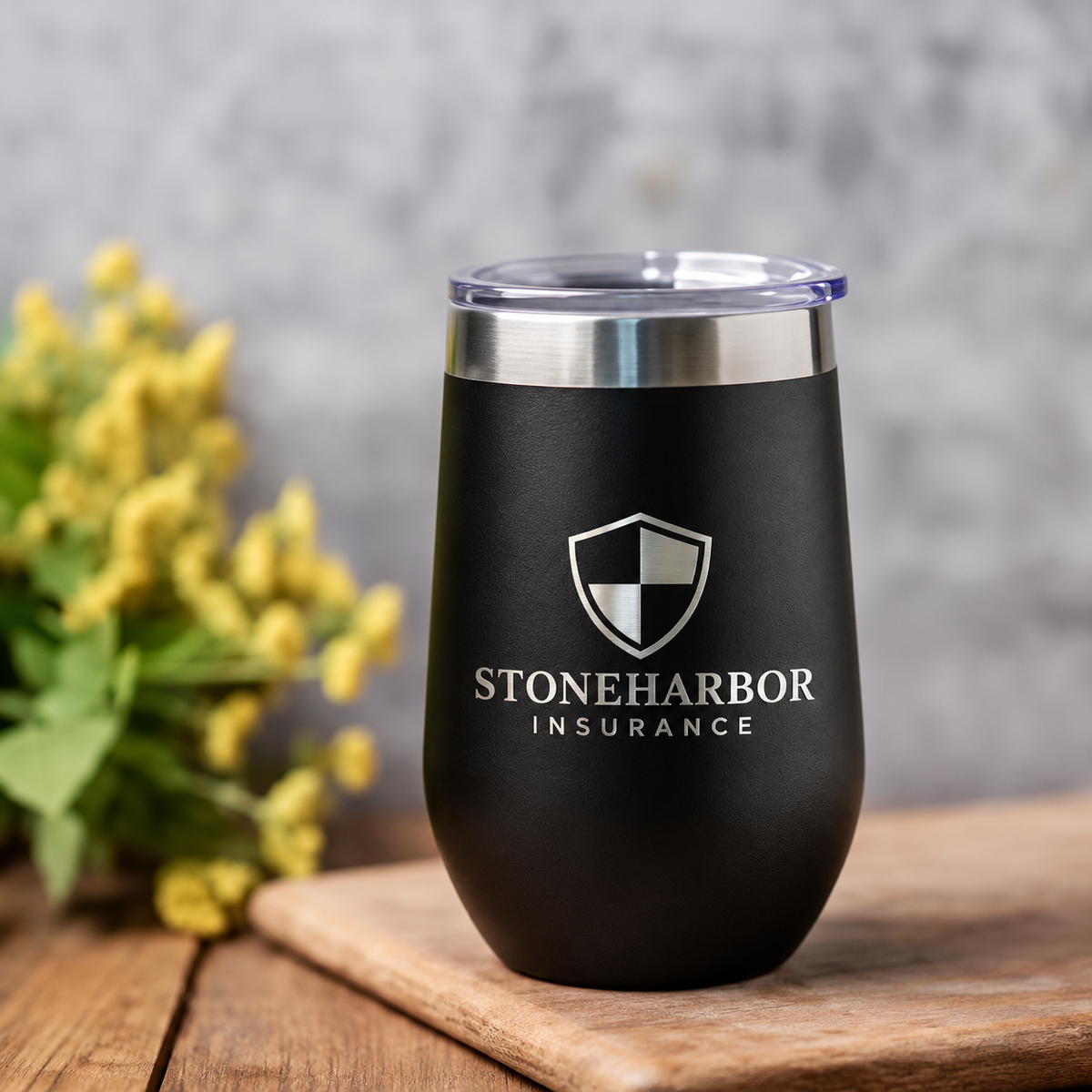 16oz Stainless Steel Stemless Wine Tumbler | Custom Engraved