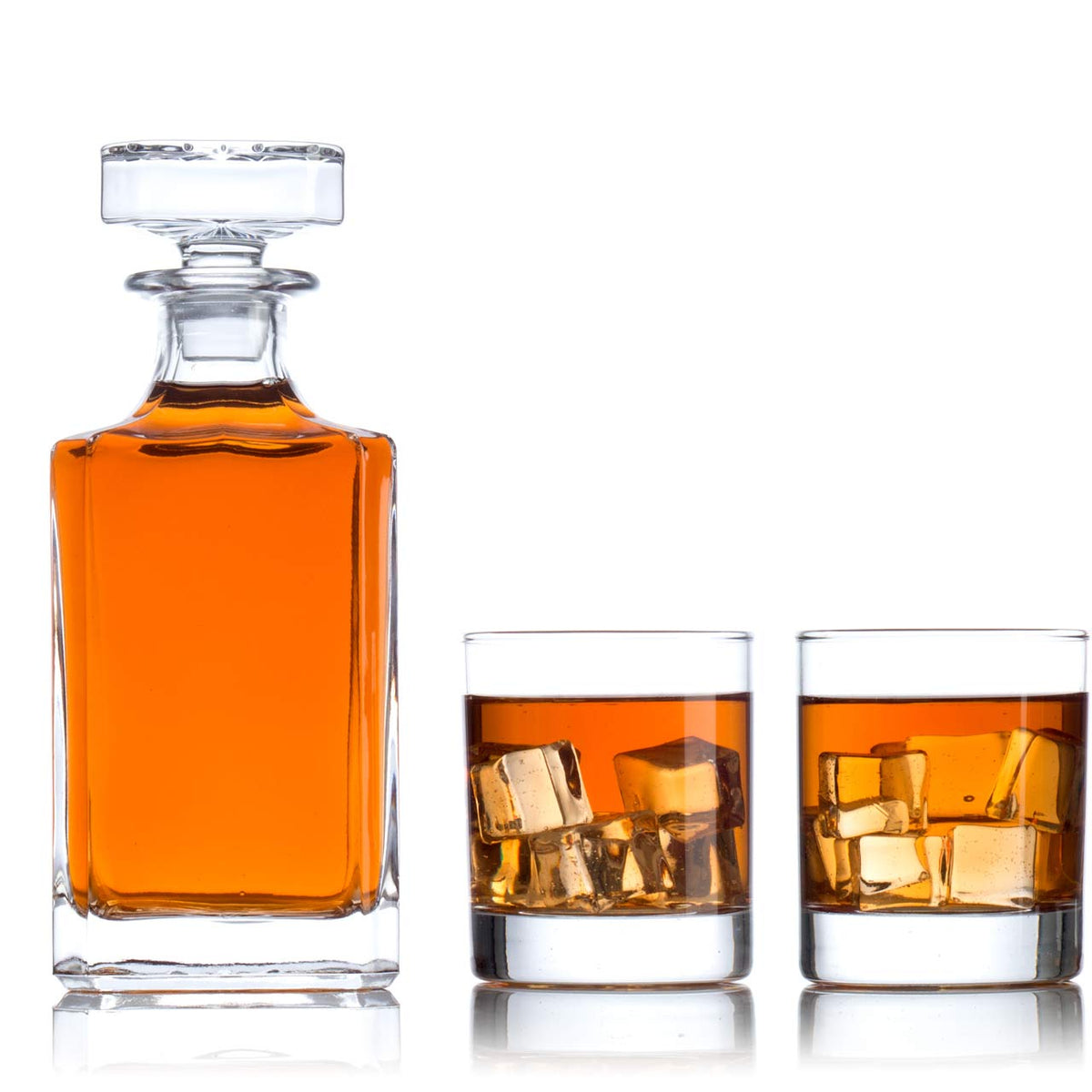 Classic Decanter Set with Old Fashion Rocks Glasses