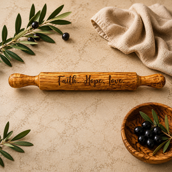 Olive Wood Rolling Pin With Handles