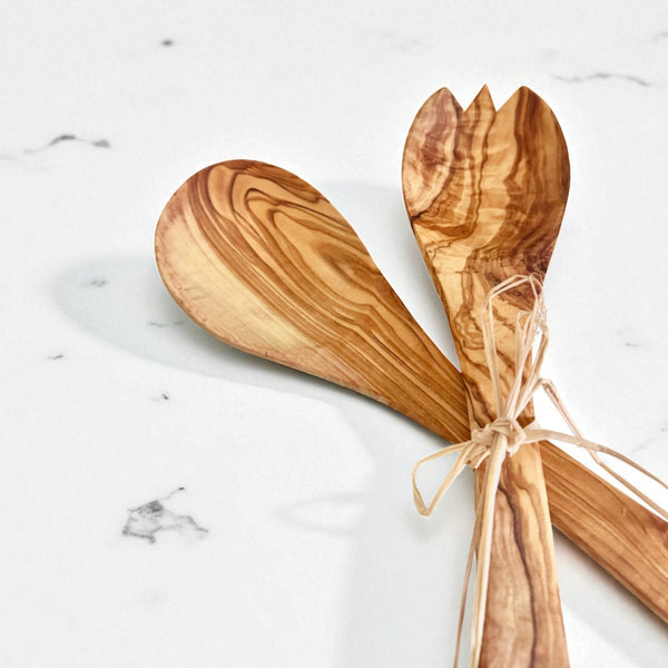 Olive Wood Salad Servers