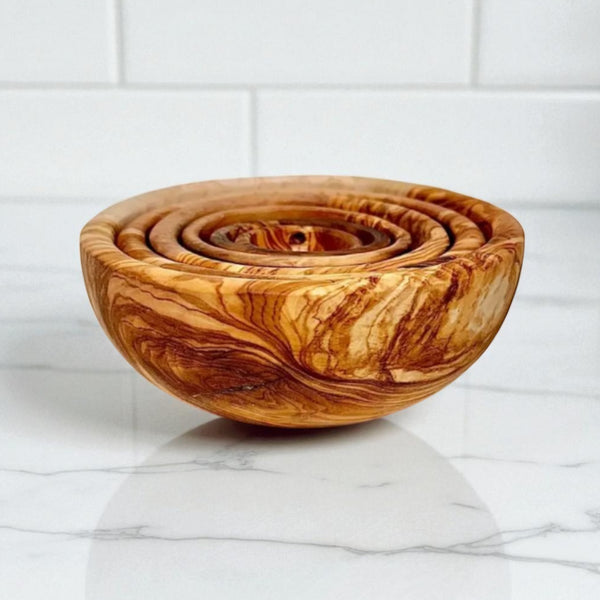 Olive Wood Nesting Bowl Set of 6pcs
