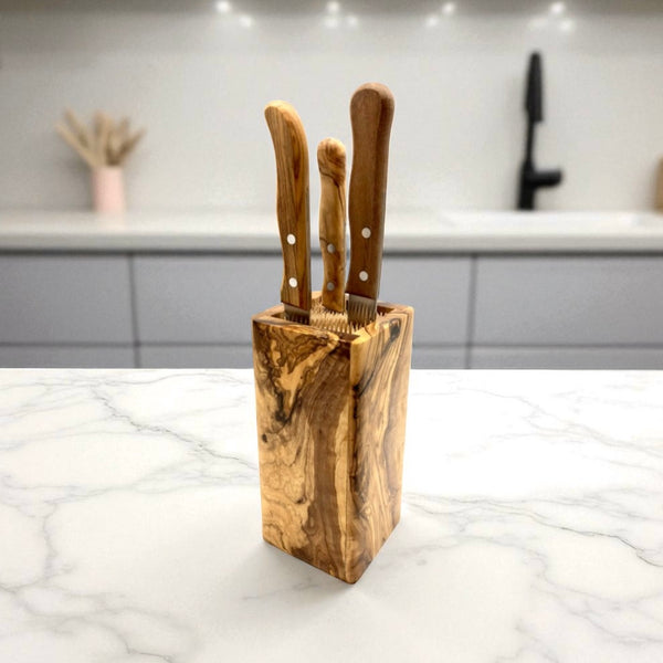 Olive Wood Knife Block