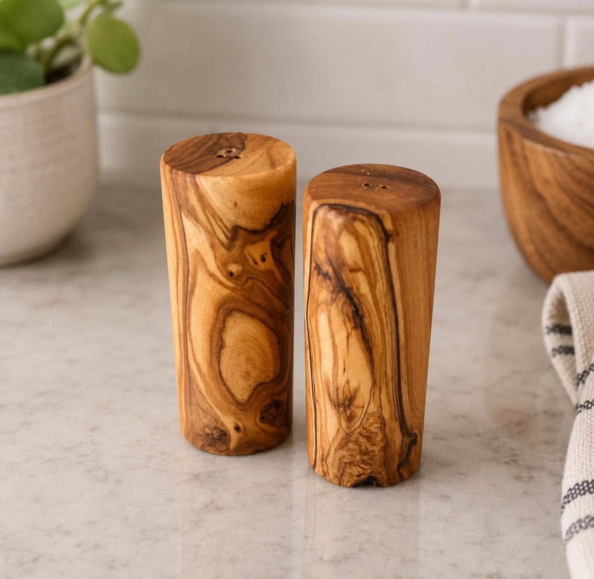 Olive Wood Salt & Pepper Shakers