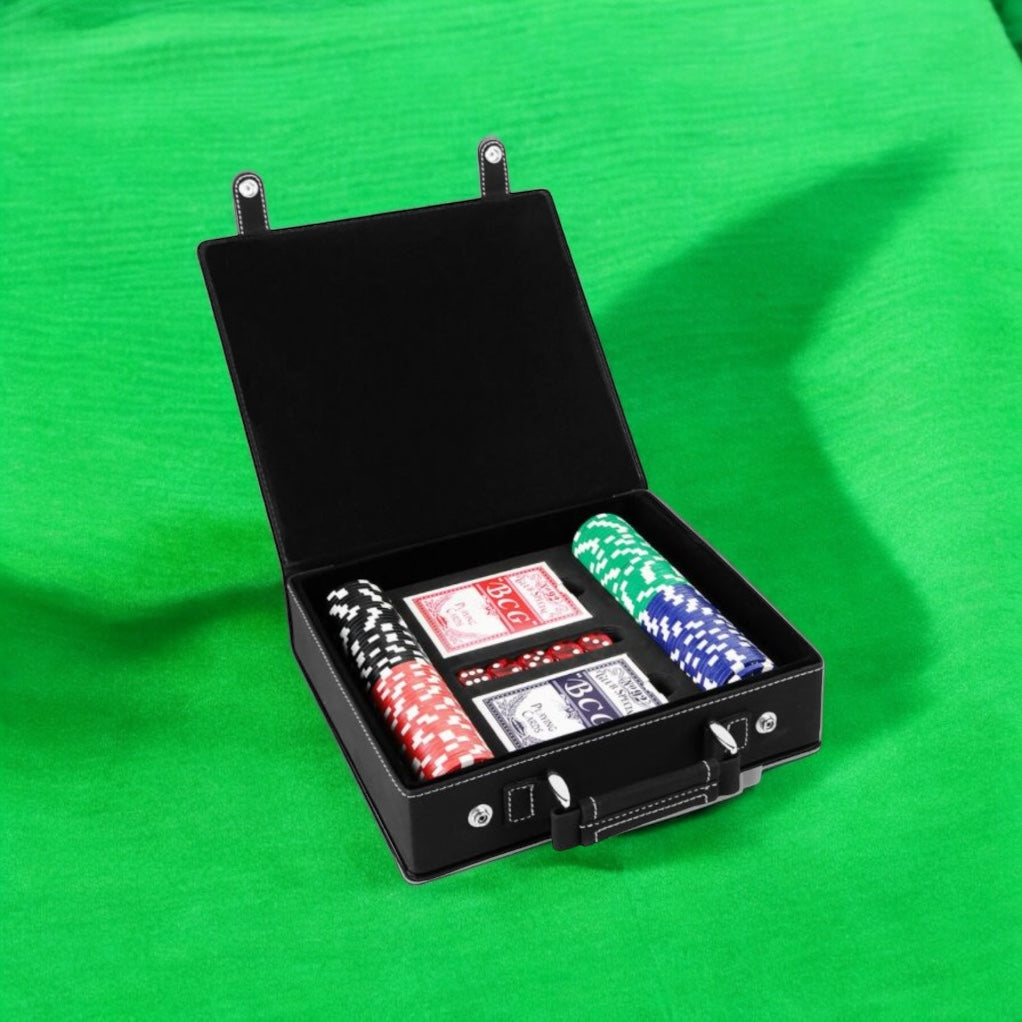 100 Chip Leather Poker Sets