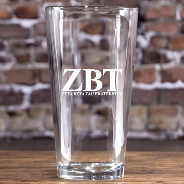 Zeta Beta Tau (ZBT) 16oz Pint Glass