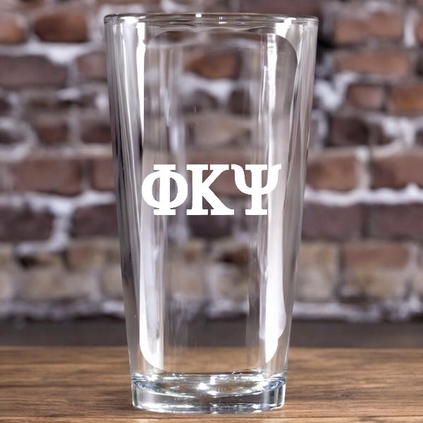 Phi Kappa Psi (ΦΚΨ) Engraved 16oz Pint Glass